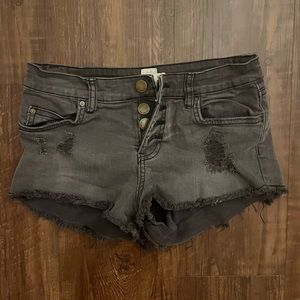 Black Denim Billabong Jean Shorts